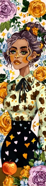 Free teacher bookmark featuring a teacher in a pretty orange theme